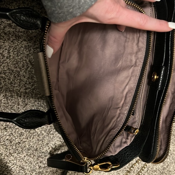 MARC BY MARC JACOBS Black/Beige Leather Roadster Satchel - Picture 5 of 6